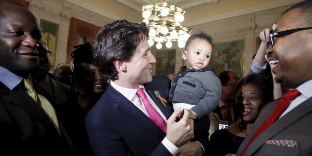 Prime Minister Justin Trudeau during an event to mark the 20th Anniversary of Black History Month in Canada on Parliament Hill in Ottawa on Feb, 24, 2016.