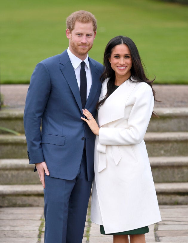 Prince Harry and Meghan Markle at their official engagement photocall at Kensington Palace.