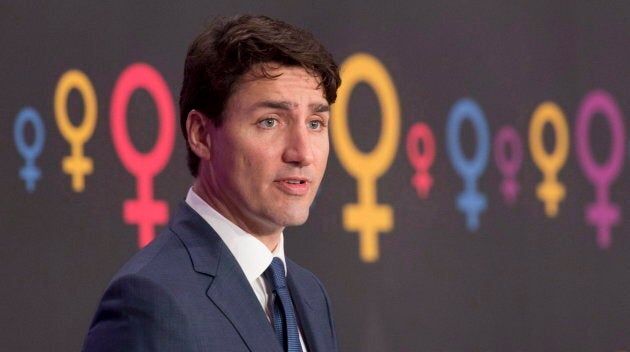 Prime Minister Justin Trudeau speaks during an event on International Women's day in Ottawa, on March 8, 2017.