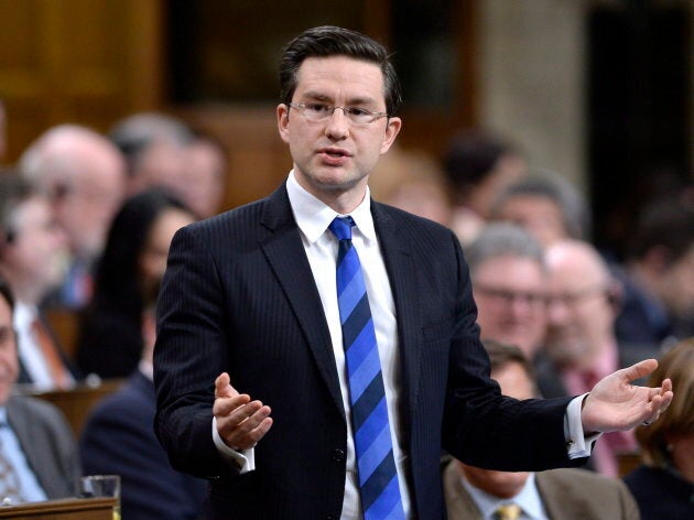 Conservative MP Pierre Poilievre asks a question during Question Period in the House of Commons on Parliament Hill in Ottawa on Feb. 14, 2018.