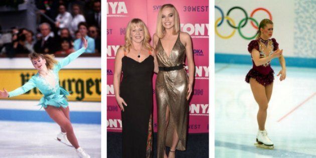 Tonya Harding in 1991, with actress Margot Robbie in 2017, and at the Lillehammer Olympics in 1994.