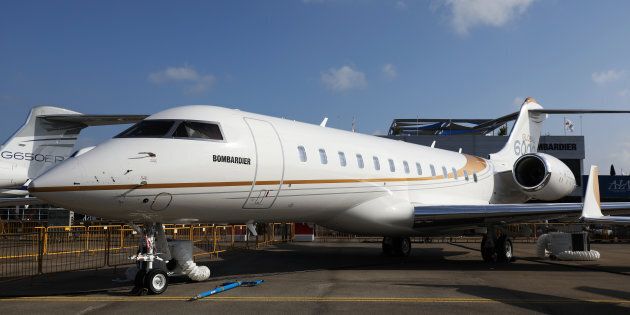 A Bombardier Inc. Global 6000 business jet stands on display at the Singapore Airshow held at the Changi Exhibition Centre in Singapore on Feb. 5, 2018.