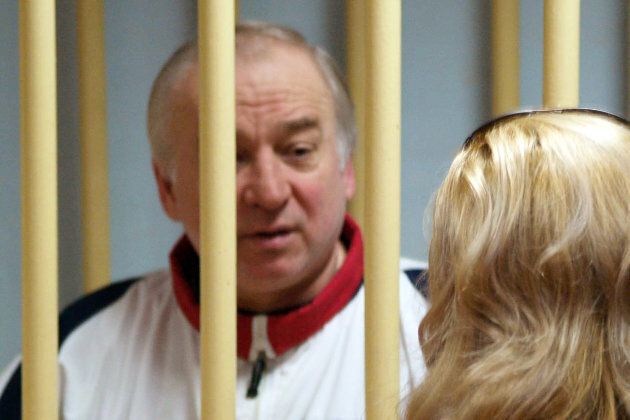 Former Russian military intelligence colonel Sergei Skripal attends a hearing at the Moscow District Military Court in Moscow on Aug. 9, 2006.