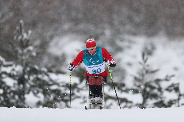 Chris Klebl of Canada in action during a Cross-Country training session ahead of the Pyeongchang 2018 Paralympic Games on March 8, 2018 in Pyeongchang, South Korea.