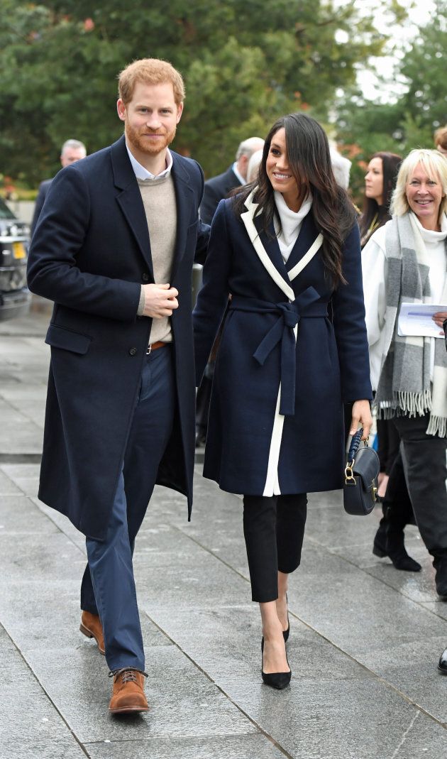 Prince Harry and Meghan Markle on a walkabout during a visit to Millennium Point in Birmingham.