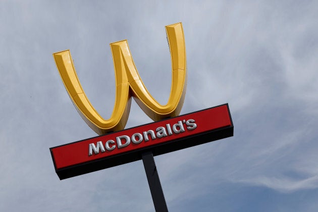 McDonald's iconic 'M' logo is turned upside down in honour of International Women's Day in Lynwood, California, on March 8, 2018.