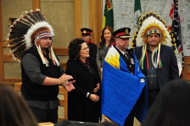 Saskatoon police chief Troy Cooper at his swearing in ceremony on Feb. 28, 2018.