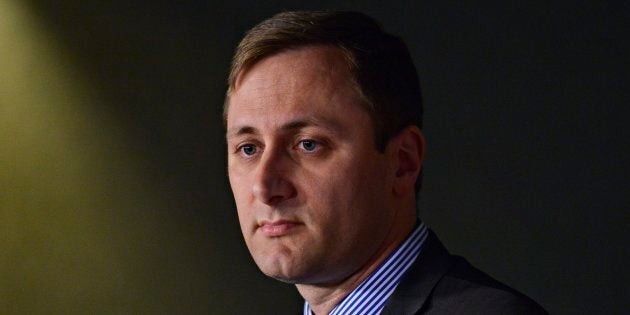 Conservative leadership candidate Brad Trost speaks to media during a press conference held by the Campaign Life Coalition in Ottawa on May 10, 2017.