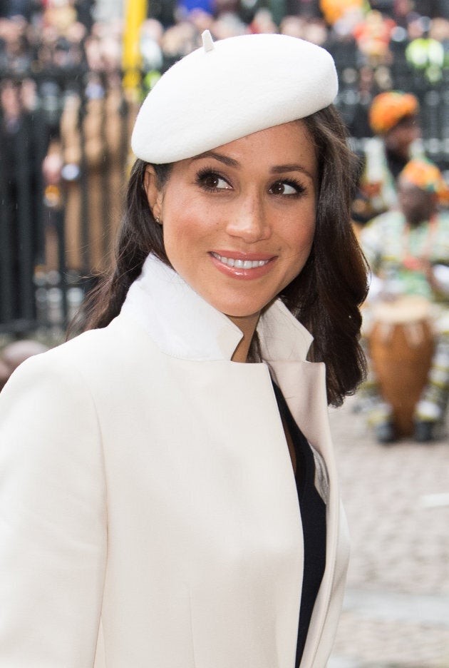 Meghan Markle rocks a beret while attending the Commonwealth Day service at Westminster Abbey on March 12, 2018.