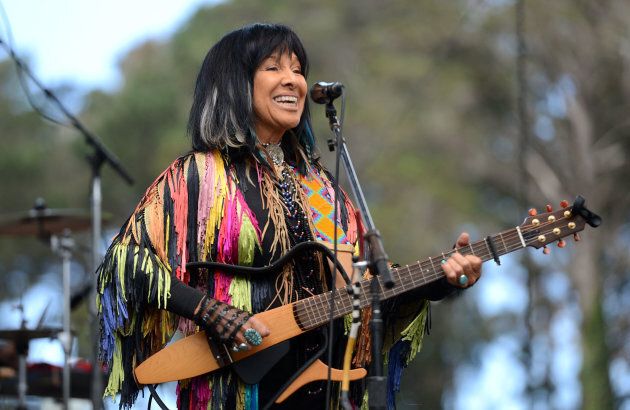 Buffy Sainte-Marie performs onstage during Hardly Strictly Bluegrass at Golden Gate Park on Oct. 2, 2016 in San Francisco.