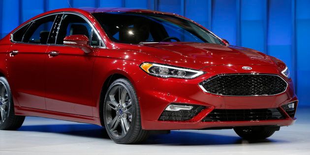 The 2017 Ford Fusion is displayed at the North American International Auto Show in Detroit, Jan. 11, 2016.