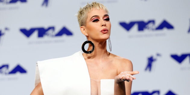 Katy Perry arrives at the 2017 MTV Video Music Awards in Inglewood, Calif. on Aug. 27, 2017.