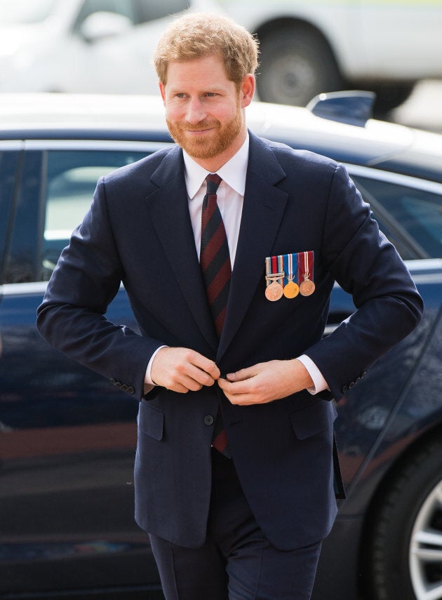 Prince Harry arrives at the Museum of Army Flying on March 16, 2018 in Stockbridge, England.