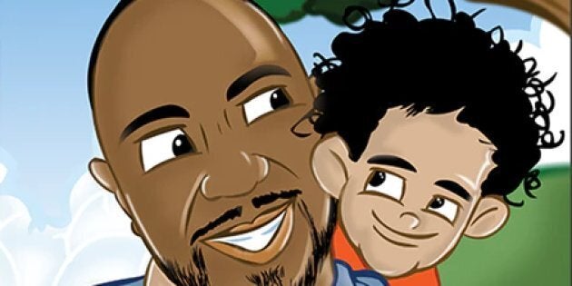 Arnold Henry (L) and son Amarion (R) in the children's book