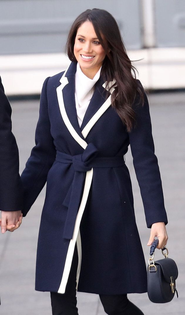 Meghan Markle wears a J. Crew coat as she visits Birmingham, U.K. on March 8, 2018.