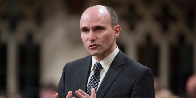 Families, Children and Social Development Minister Jean-Yves Duclos rise in the House of Commons on May 6, 2016.