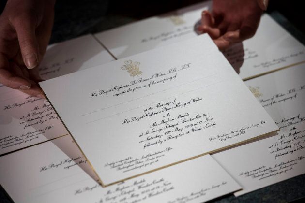 Invitations for Prince Harry and Meghan Markle's wedding.