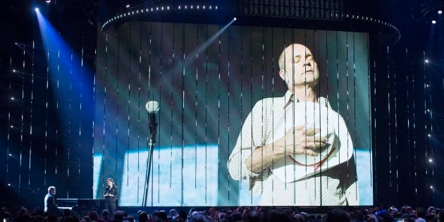 Sarah Harmer performs during a tribute to the late Gord Downie at the Juno Awards in Vancouver on Sunday.