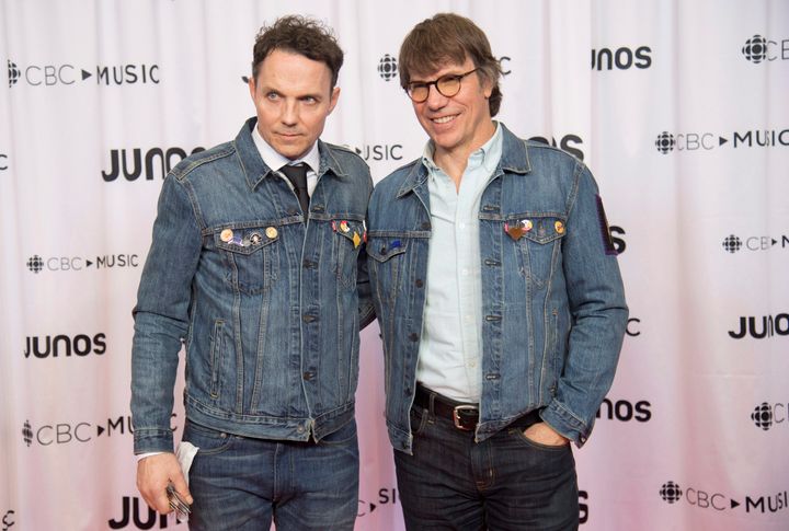 Pat and Mike Downie, brothers of the late Gord Downie, are seen at the Juno Gala Dinner and Awards show in Vancouver on Saturday.