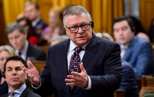 Public Safety and Emergency Preparedness Minister Ralph Goodale stands during question period in the House of Commons on March 26, 2018.