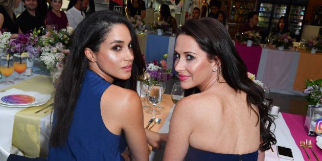 Meghan Markle and Jessica Mulroney attend dinner at the MARS Discovery District on May 31, 2016 in Toronto.