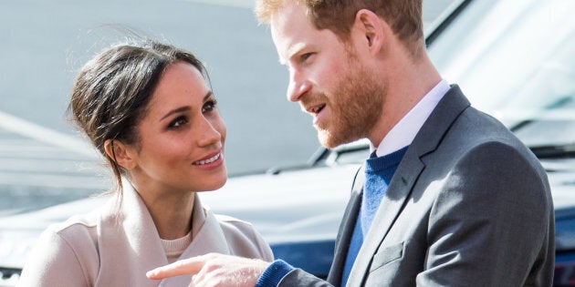 Prince Harry and Meghan Markle at the Eikon Exhibition Centre on March 23, 2018 in Lisburn, Northern Ireland.