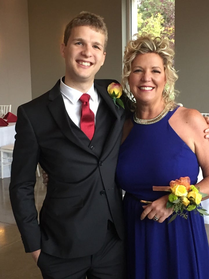 The author with her newly married son, Christopher.