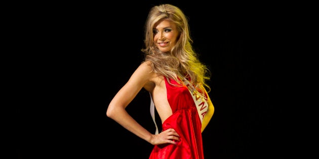 Transgender contestant Jenna Talackova takes part in Miss Universe Canada competition in Toronto, May 19, 2012.