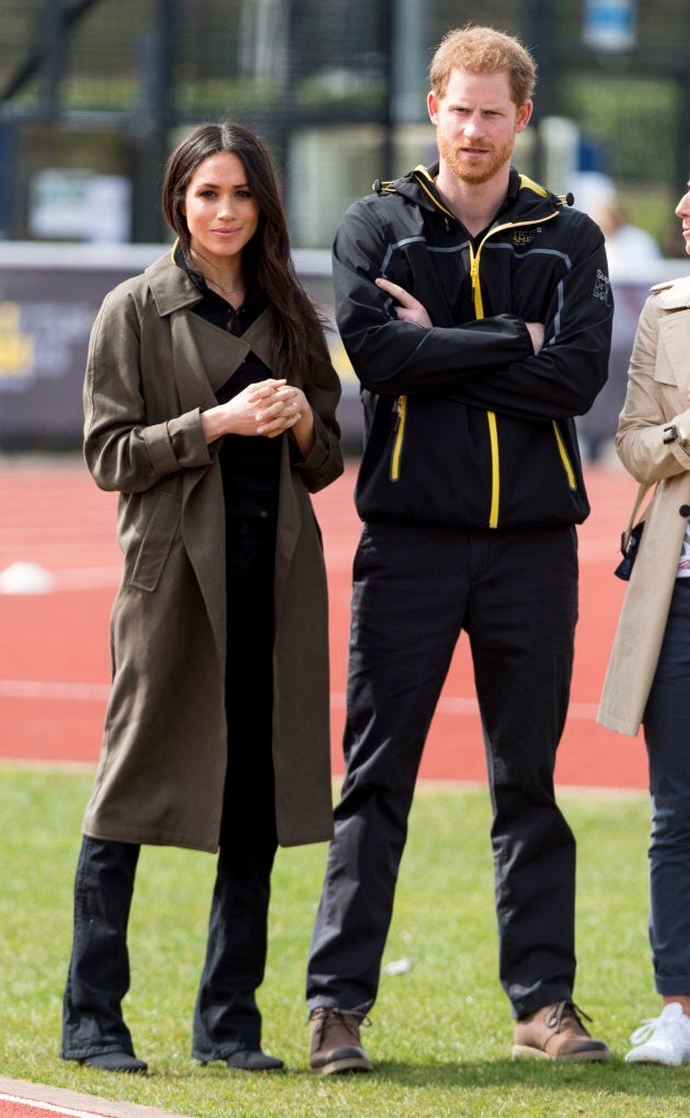 Prince Harry and Meghan Markle attend the U.K. team trials for the Invictus Games Sydney 2018 on April 6, 2018 in Bath, England.