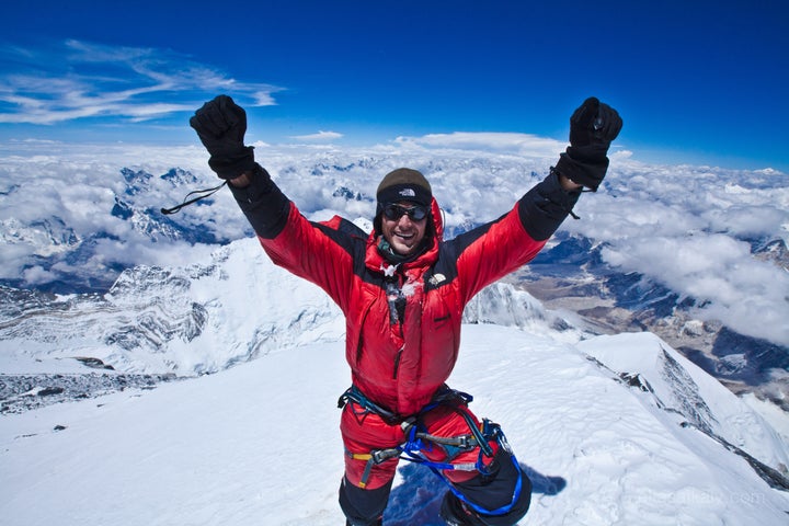 The author at the top of Mount Everest.