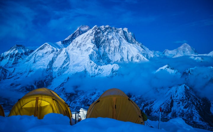 View of Mount Everest from the summit of Mount Lobuche East