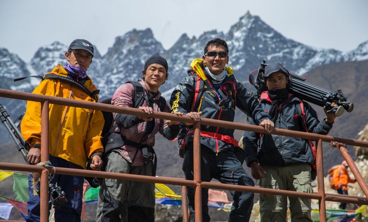 The Sherpa film crew lead by Pasang Kaji Sherpa