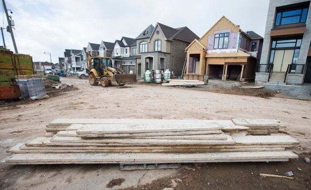 The Mattamy Homes Preserve development in Oakville, Ont., where a number of buyers are under financial pressure following a decline in house prices in the area.