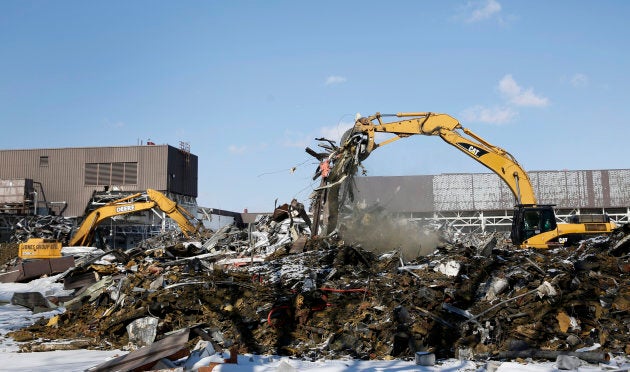 The remains of a former General Motors Co. transmission plant in Windsor, Ontario, on March 9, 2015