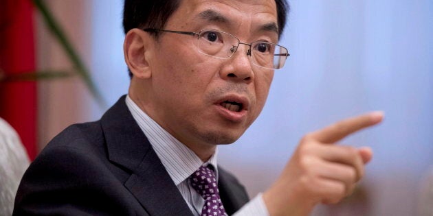 China's Ambassador to Canada, Lu Shaye, in an interview at the Embassy of the People's Republic of China in Canada, in Ottawa, Thurs. June 29, 2017. The Trudeau government should spend less time bowing down to Canadian journalists preoccupied with human rights and get on with negotiating an important free trade agreement with China, says the country's ambassador. THE CANADIAN PRESS/Justin Tang
