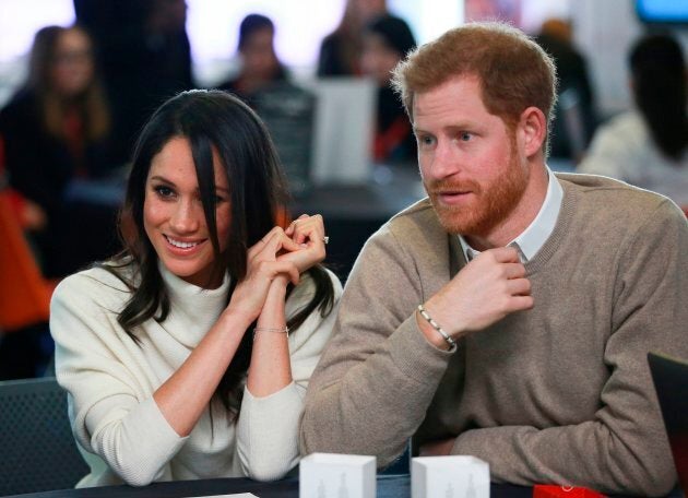 Prince Harry and Meghan Markle attend an event in Birmingham to celebrate International Women's Day on March 8, 2018.