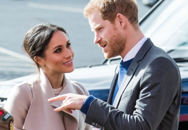 Prince Harry and Meghan Markle at the Eikon Exhibition Centre on March 23, 2018 in Lisburn, Northern Ireland.