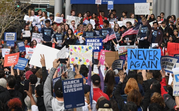 Students speak during the March for Our Lives rally at Las Vegas City Hall on March 24, 2018.