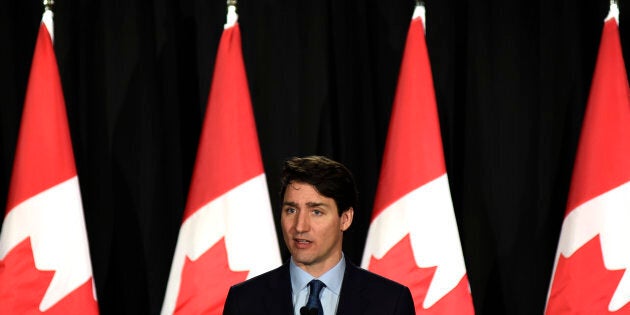 Prime Minister Justin Trudeau delivers remarks to supporters at a Liberal party fundraising event in Woodbridge on Jan. 16, 2018.