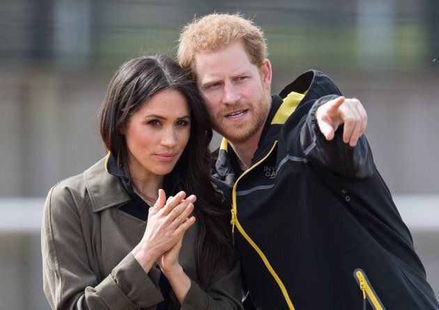 Prince Harry and Meghan Markle attend the U.K. Team Trials for the Invictus Games Sydney 2018 on April 6, 2018 in Bath, England.