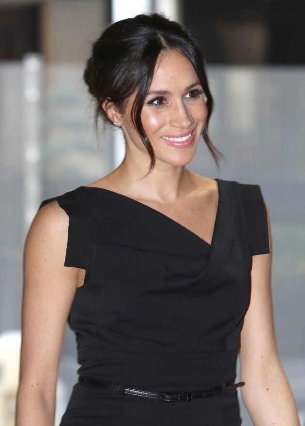 Meghan Markle, attends a reception for Women's Empowerment at the Royal Aeronautical Society on April 19, 2018.