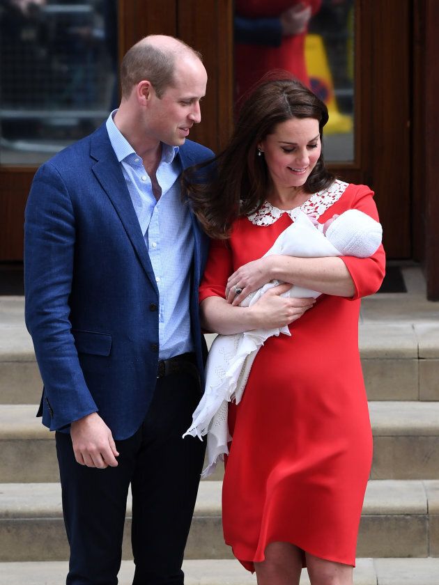 The Duke and Duchess of Cambridge with their newborn son.