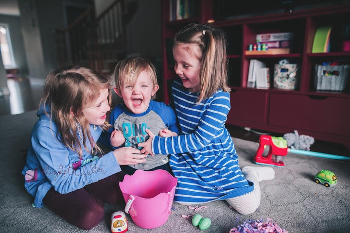 Elizabeth Fulton's three children, who are ages 20 months, five, and eight years old.