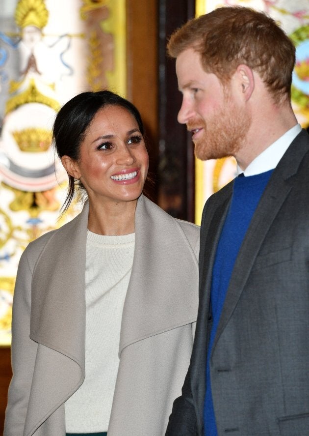 Prince Harry and Meghan Markle on March 23, 2018 in Belfast, Northern Ireland.