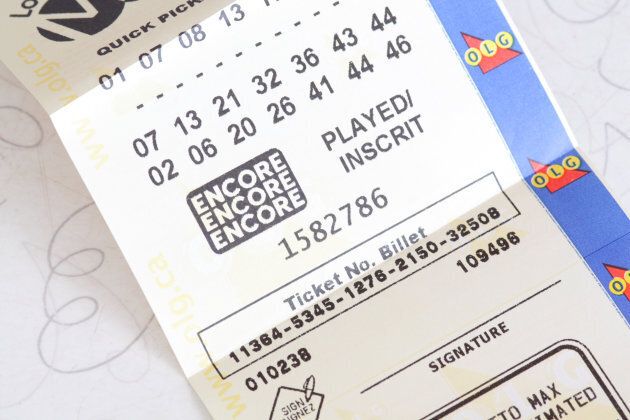 A Lotto Max lottery ticket with Encore played.