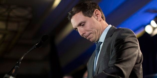 Patrick Brown addresses supporters and the media in Toronto on Feb. 18, 2018.