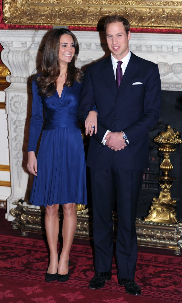 Prince William and Kate Middleton in the State Apartments of St James Palace as they announce their engagement on Nov. 16, 2010.