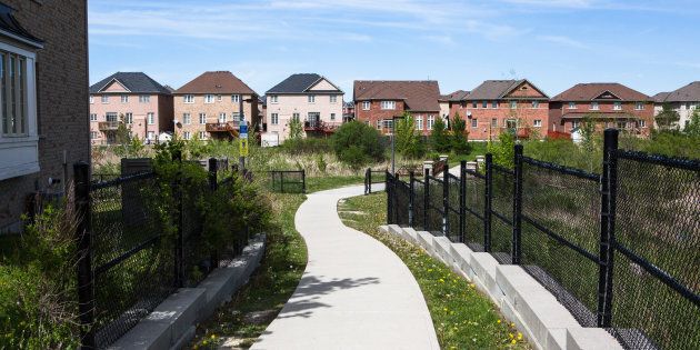 New houses stand in Brampton, Ont. on May 20, 2017.