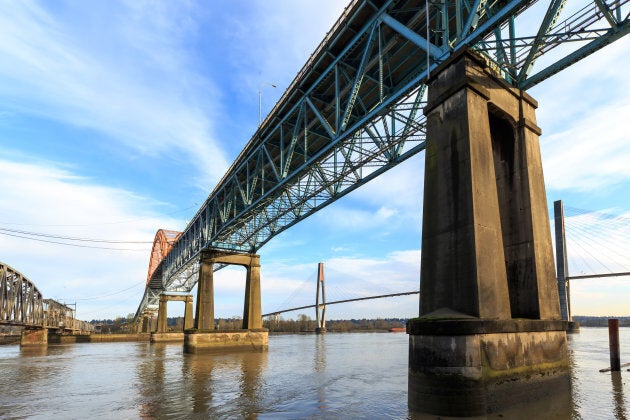 Pattullo Bridge across over Fraser River, B.C.