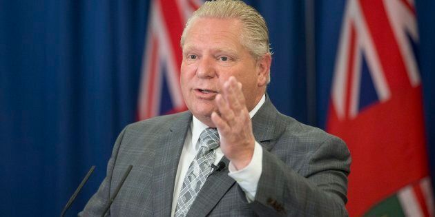 Ontario Progressive Conservative Leader Doug Ford holds a media availability in Toronto on May 9, 2018.